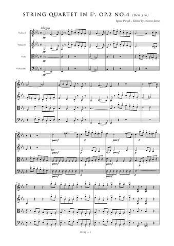 Pleyel, Ignaz: String Quartet in E flat major, Op. 2, No. 4 (Benton 310) (AE235)