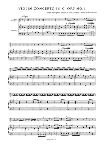 Saint-Georges, Joseph Bologne de: Violin Concerto in C major, Op. 5, No. 1 [Study Edition] (AE254/SE)