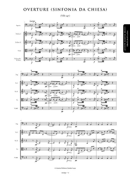 Kraus, Joseph Martin: Overture (Sinfonia da Chiesa) (VB147) (AE255)