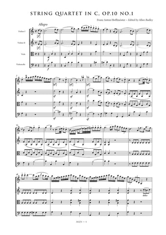 Hoffmeister, Franz Anton: String Quartet in C major, Op. 10, No. 1 (AE271)