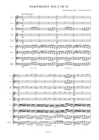 Fisher, John Abraham: Symphony No. 3 in E flat major (AE283)