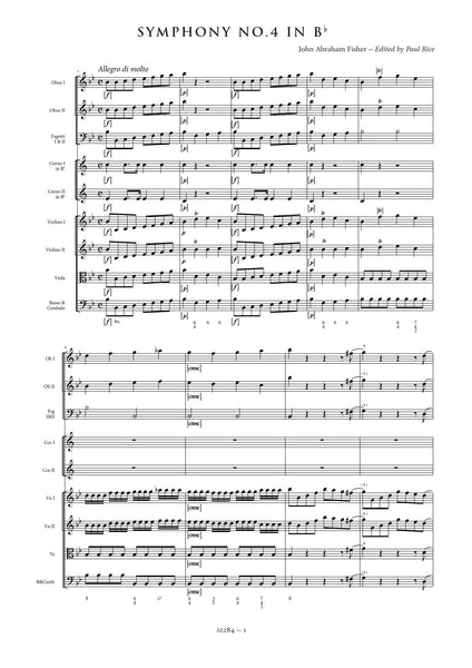 Fisher, John Abraham: Symphony No. 4 in B flat major (AE284)