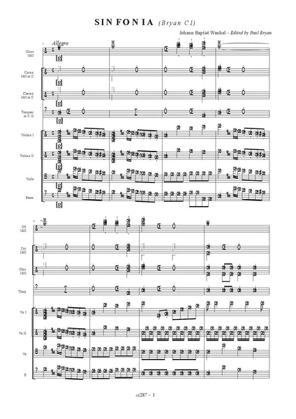 Wanhal, Johann Baptist: Symphony in C major (Bryan C1) (AE287)