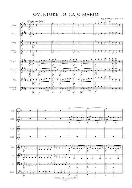 Cimarosa, Domenico: Overture to 'Cajo Mario' (AE293)