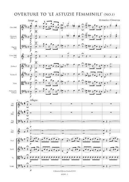 Cimarosa, Domenico: Two Overtures to 'Le astuzie femminili' (AE294)
