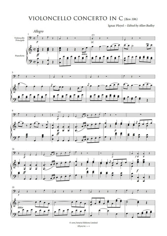 Pleyel, Ignaz: Cello Concerto in C major (Benton 106) [Study Edition] (AE302/SE)