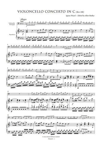 Pleyel, Ignaz: Cello Concerto in C major (Benton 108) [Study Edition] (AE304/SE)