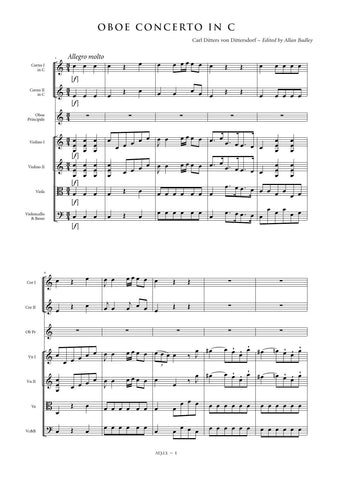 Dittersdorf, Carl Ditters von: Oboe Concerto in C major (AE312)