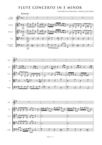 Dittersdorf, Carl Ditters von: Flute Concerto in E minor (AE320)
