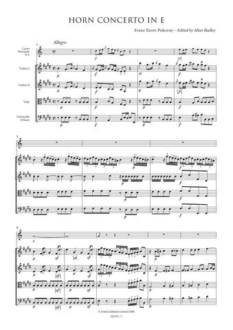 Pokorny, Franz Xaver: Horn Concerto in E (AE334)