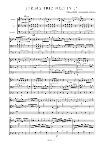 Shield, William: String Trio No.1 in E flat major (AE347)