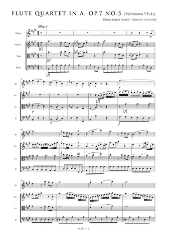 Wanhal, Johann Baptist: Flute Quartet in A major, (Weinmann Vb: A1) (AE382)