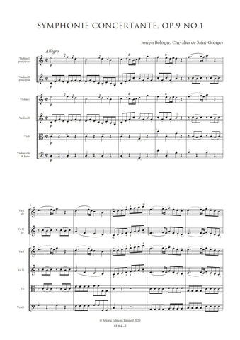 Saint-Georges, Joseph Bologne de: Symphonie Concertante in C major, Op.9 No.1 (AE384)