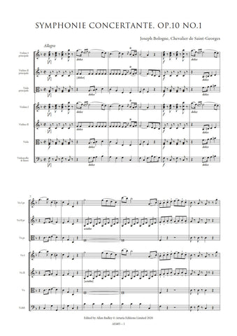 Saint-Georges, Joseph Bologne de: Symphonie Concertante in F major, Op.10 No.1 (AE405)