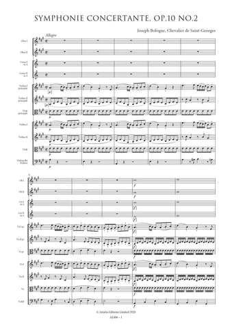 Saint-Georges, Joseph Bologne de: Symphonie Concertante in A major, Op.10 No.2 (AE406)