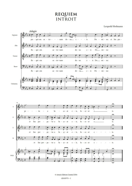 Hofmann, Leopold: Requiem in C minor [Vocal Score] (AE410/VS)