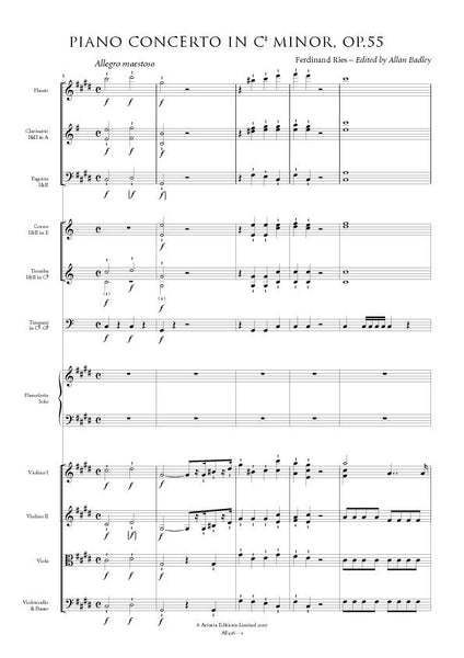 Ries, Ferdinand: Piano Concerto in C sharp minor, Op. 55 (AE416)