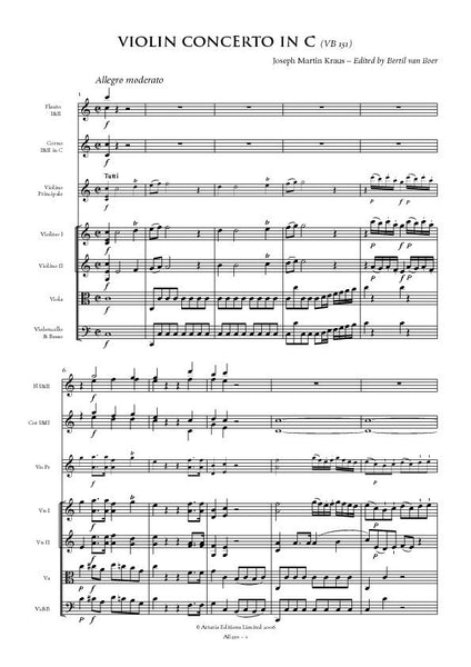 Kraus, Joseph Martin: Violin Concerto in C (VB 151) (AE450)
