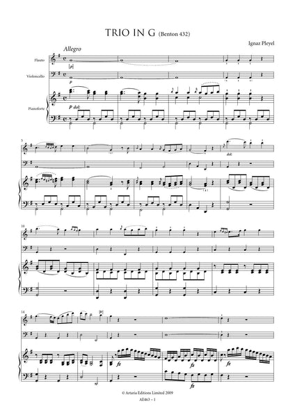 Pleyel, Ignaz: Piano Trio in G (Benton 432) (AE463)