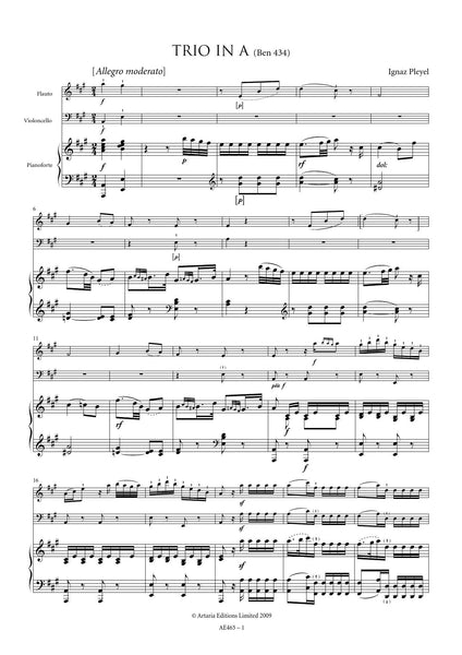 Pleyel, Ignaz: Piano Trio in A (Benton 434) (AE465)