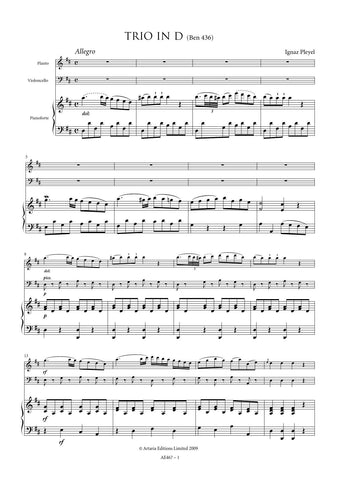 Pleyel, Ignaz: Piano Trio in D (Benton 436) (AE467)