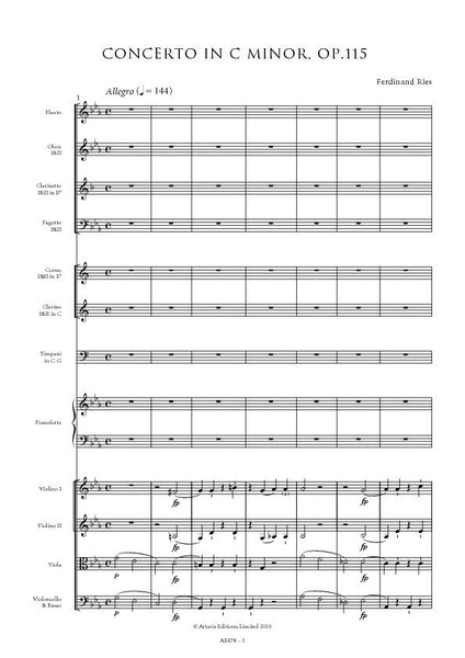 Ries, Ferdinand: Piano Concerto No. 4 in C minor, op.115 (AE478)