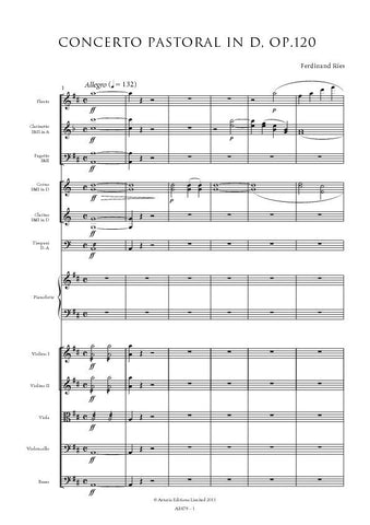 Ries, Ferdinand: Piano Concerto No. 5, in D Major, Op.120, "Pastorale" (AE479)