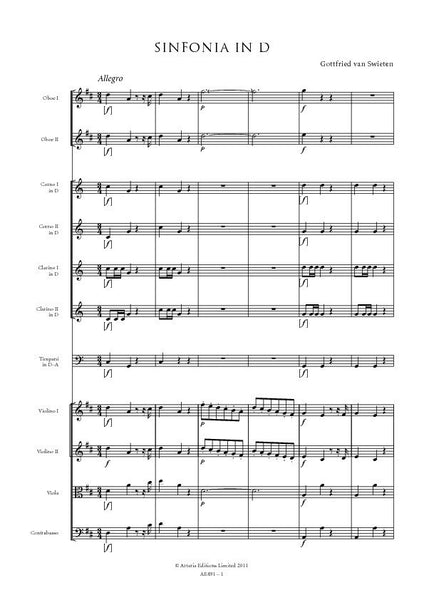 van Swieten, Gottfried: Sinfonia in D (AE491)