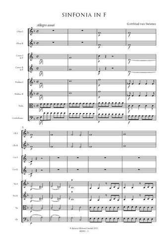 van Swieten, Gottfried: Sinfonia in F (AE492)