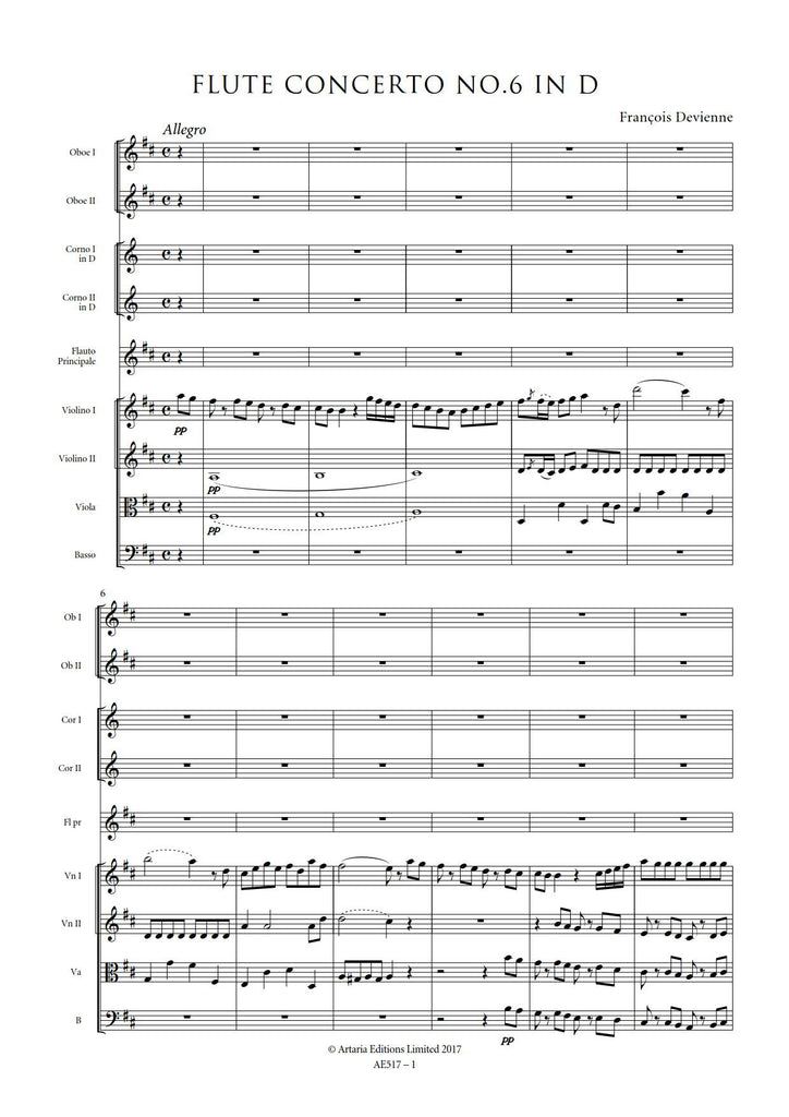 François Devienne Flute Concerto No. 6 in G major Sheet Music