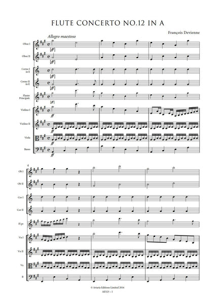 Devienne, François: Flute Concerto No.12 in A Major (AE523)