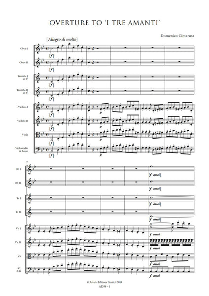 Cimarosa, Domenico: Overture to ‘I Tre Amanti’ (AE538)