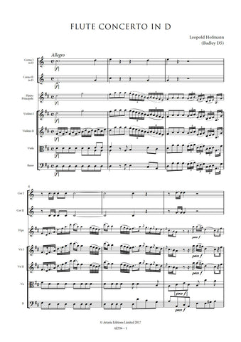 Hofmann, Leopold: Flute Concerto in D major (Badley D5) (AE556)