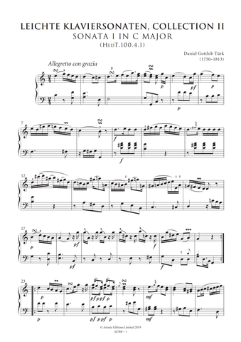 Türk, Daniel Gottlob: Leichte Klaviersonaten, Collection II (AE568)