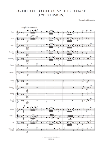 Cimarosa, Domenico: Overture to 'Gli Orazi e i Curiazi' (1797 Version) (AE573)