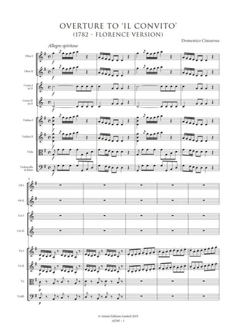 Cimarosa, Domenico: Overture to 'Il convito' (1782 Version) (AE585)