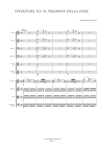 Cimarosa, Domenico: Overture to ‘Il Trionfo Della Fede’ (AE589)