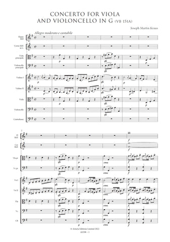 Kraus, Joseph Martin: Concerto for Viola and Violoncello in G major (VB 151a) (AE598)