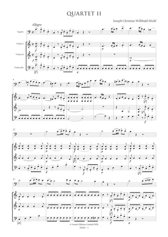 Michl, Joseph Willibald: Quartet in C major for Bassoon and Strings (Schwemmer B XIX: 3.2) (AE602)