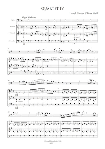 Michl, Joseph Willibald: Quartet in G major for Bassoon and Strings (Schwemmer B XIX: 3.4) (AE604)