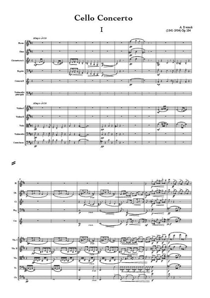 Dvorak, Antomin: Cello Concerto, Op. 104 (arr. for String Quintet & Wind Quintet) (AEGC20)