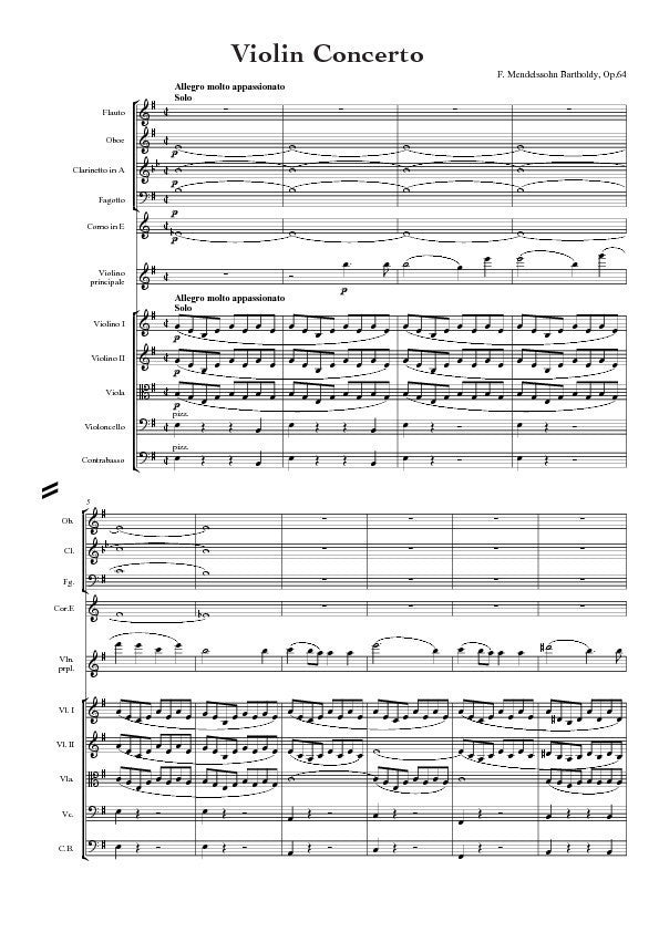 Mendelssohn: Violin Concerto in E minor, Op. 64 – Sheet