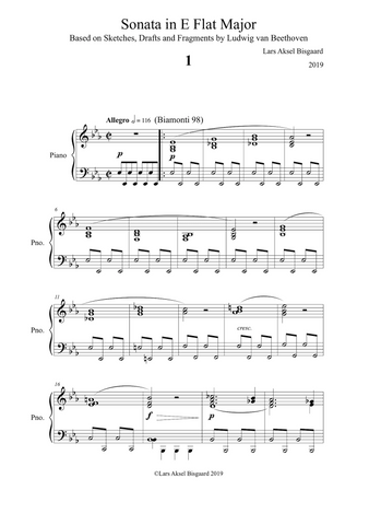 Lars Aksel Bisgaard: Piano Sonata in E-flat major