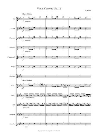 Pierre, Rode: Violin Concerto No. 12 in E major, Op. 27 (Rode012)