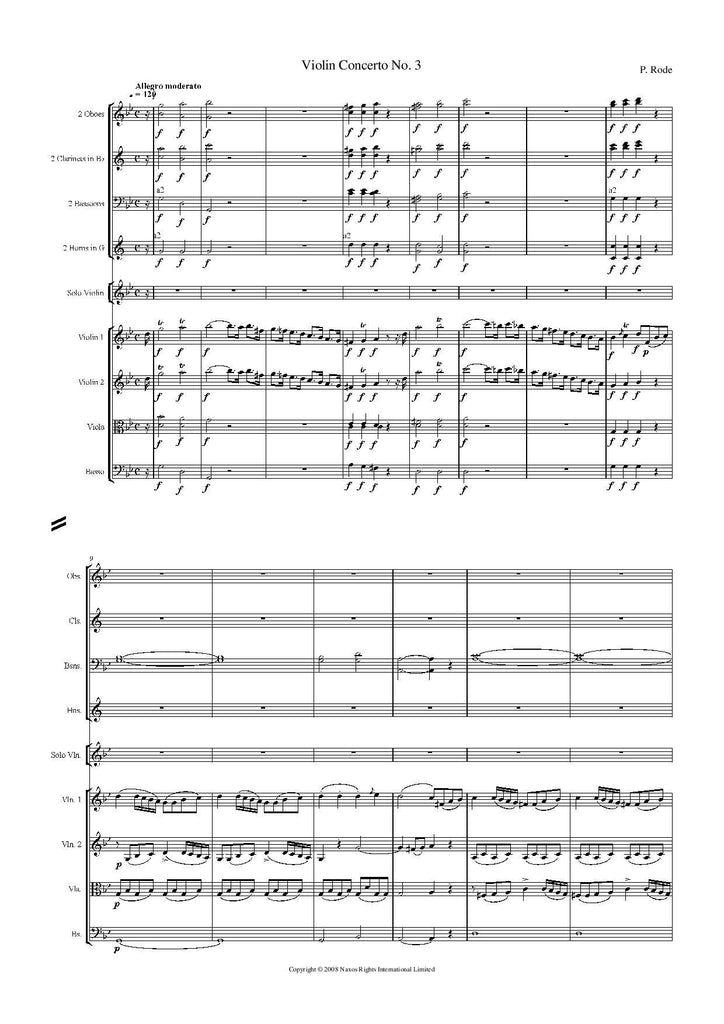 Rode Pierre Violin Concerto No. 3 in G Minor Op. 5 Rode003
